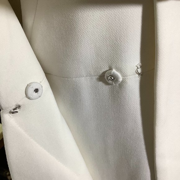 BCBGMAXAZRIA Off-White Paola Tassels Trim Blazer Long Size XXS - Picture 14 of 15